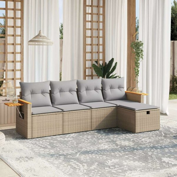VidaXL Polyrattan Kerti Ülőgarnitúra - 5 részes