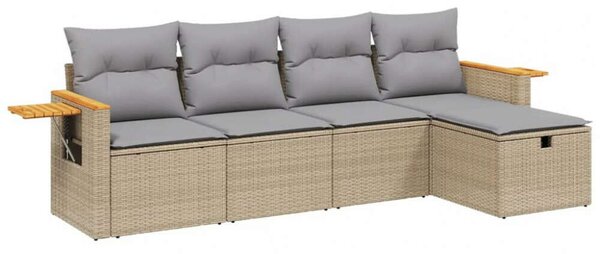 VidaXL Polyrattan Kerti Ülőgarnitúra - 5 részes