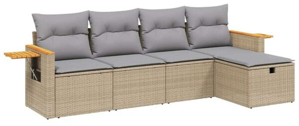 VidaXL Polyrattan Kerti Ülőgarnitúra - 5 részes