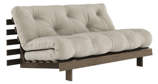 Szürkésbézs len kinyitható kanapé 160 cm Roots Carob – Karup Design