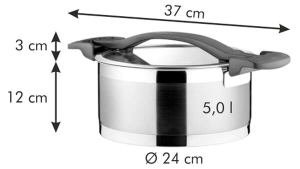 Tescoma ULTIMA Lábas fedővel ø 24 cm, 5.0 l