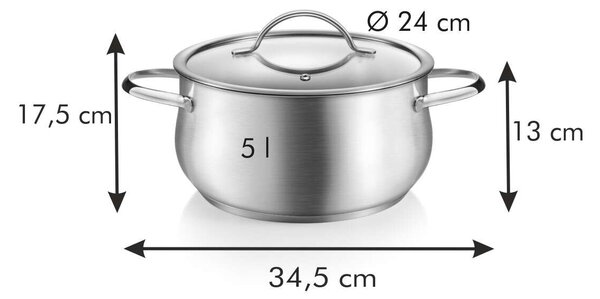 Tescoma HARMONY Lábas fedővel ø 24 cm, 5.0 l