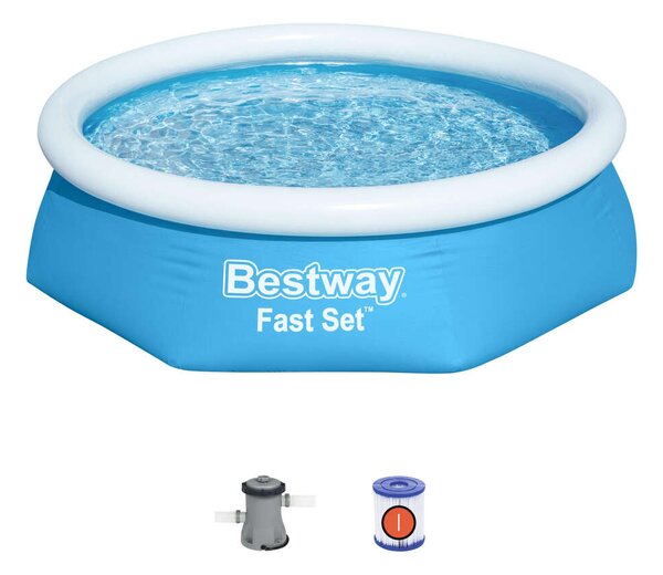 Bestway Kréta 244x66cm Puhafalú medence vízforgatóval és szűrőbetéttel (8050264) - kék
