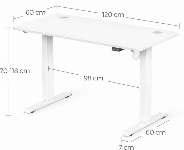 Vasagle Elektromos Állítható Íróasztal - 120x60 cm