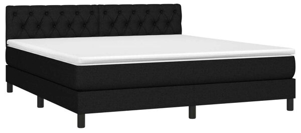 Modern Fekete Ágy - 160x200 cm - LED világítással