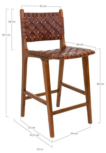 Barna teakfa bárszék 101 cm Perugia – House Nordic