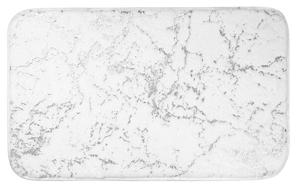 Fürdőszobai szőnyeg Douceur d intérieur TAPIS DE BAIN 45 x 75 CM MICROFIBRE IMPRIMEE MARBULOUS BLANC/ARG