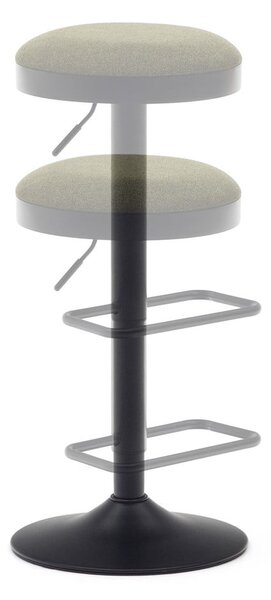 Sötétzöld kárpitozott állítható magasságú bárszék szett 2 db-os (ülésmagasság 53,5 cm) Zaib – Kave Home