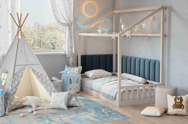 Kárpitozott falipanel QUADRATTA 20x50 cm, kék Szín: Kék