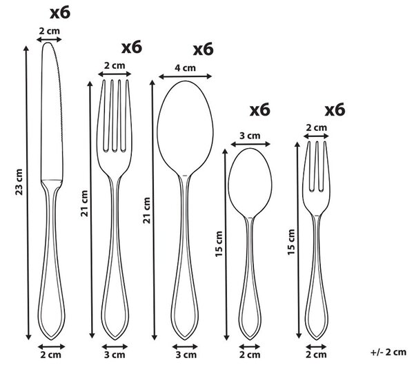 30 darabos evőeszközkészlet ANELLINI Ezüst