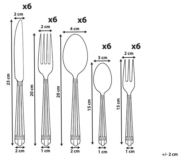 30 darabos evőeszközkészlet GARGANELLI Ezüst