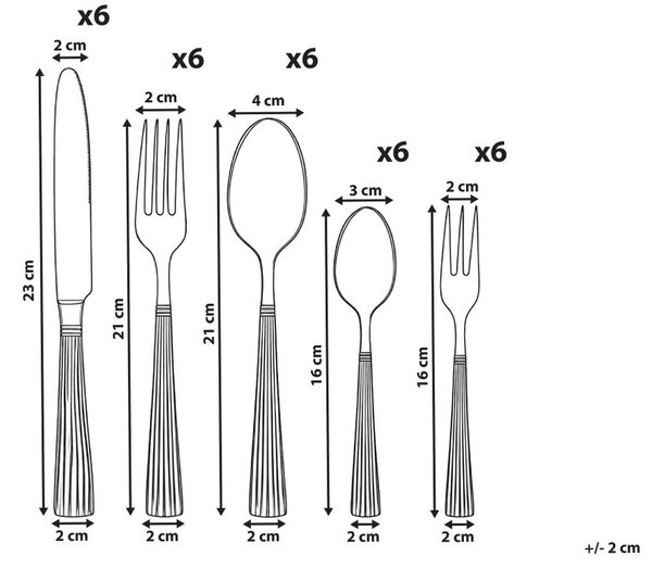 30 darabos evőeszközkészlet TROFIE Arany