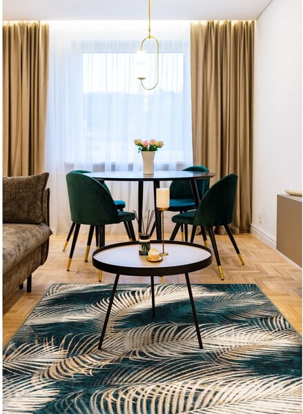 Petróleumkék gyapjú szőnyeg 133x180 cm Areca – Agnella