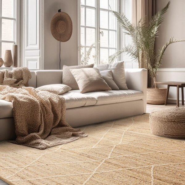 Natúr színű gyapjú szőnyeg 160x230 cm Noah – Asiatic Carpets