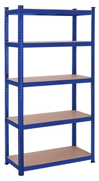 Fém polc 5 szintes, 875 kg teherbírással, 90 x 40 x 180 cm, kék