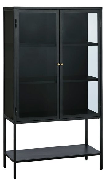 Fekete fém tálalószekrény 90x160 cm Carmel – Unique Furniture