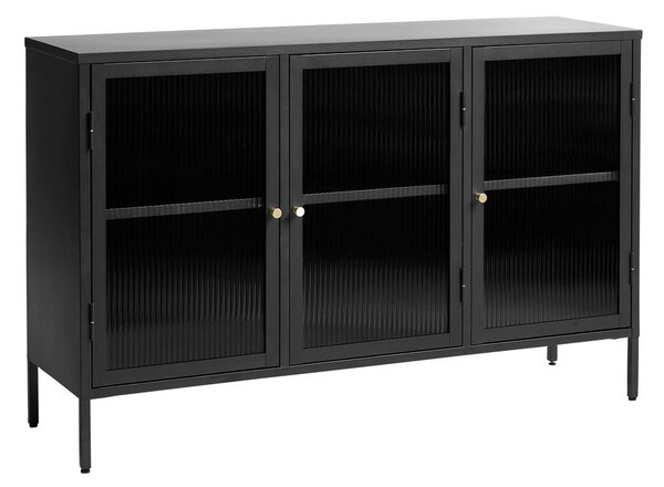 Fekete fém tálalószekrény 132x85 cm Bronco – Unique Furniture