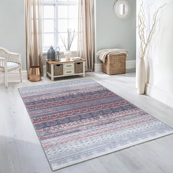 Lila-szürke mosható szőnyeg 80x150 cm Vintage Stripe – Mila Home