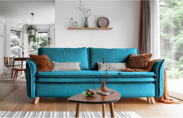 Türkiz kinyitható kanapé 225 cm Charming Charlie – Miuform