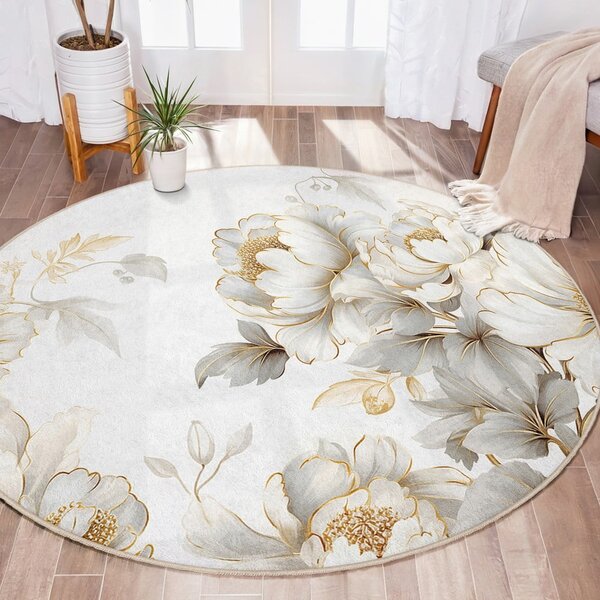 Világosszürke-bézs mosható kerek szőnyeg ø 80 cm Soft and Gentle – Mila Home