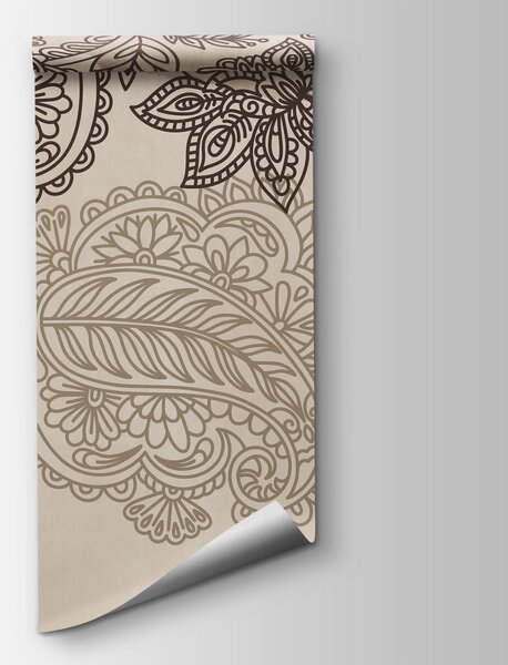 Fotótapéta Paisley-mintás és virágos szegély, Designer fali fotótapéta, Népszerű fotótapéta, t00951v1 - Tapeko.hu