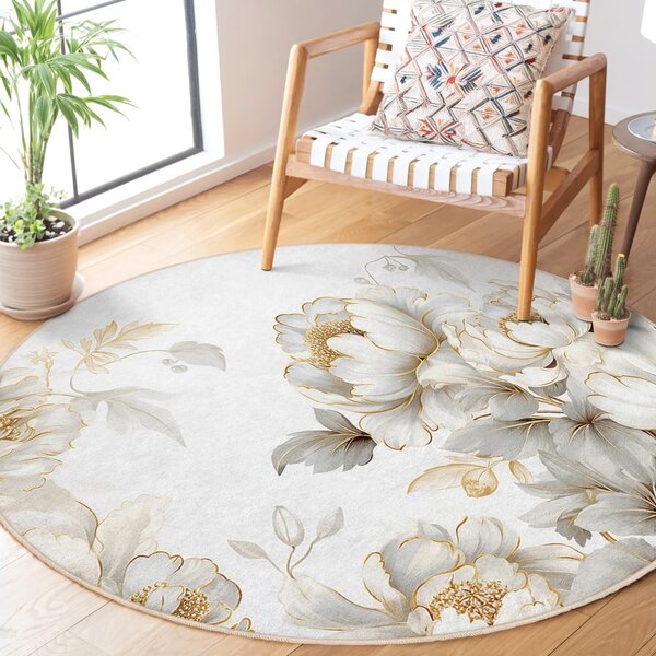 Világosszürke-bézs mosható kerek szőnyeg ø 80 cm Soft and Gentle – Mila Home
