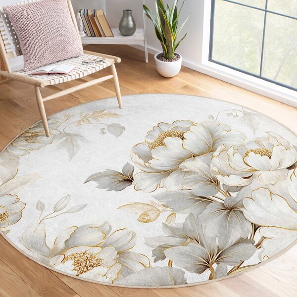 Világosszürke-bézs mosható kerek szőnyeg ø 80 cm Soft and Gentle – Mila Home