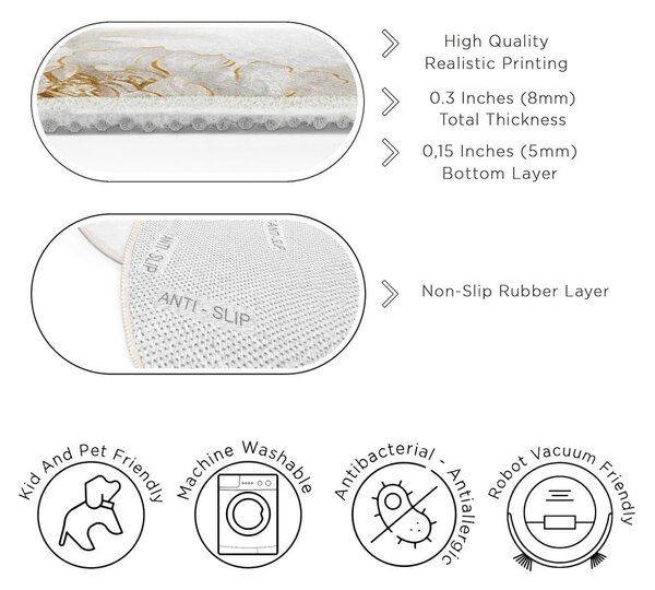 Világosszürke-bézs mosható kerek szőnyeg ø 80 cm Soft and Gentle – Mila Home