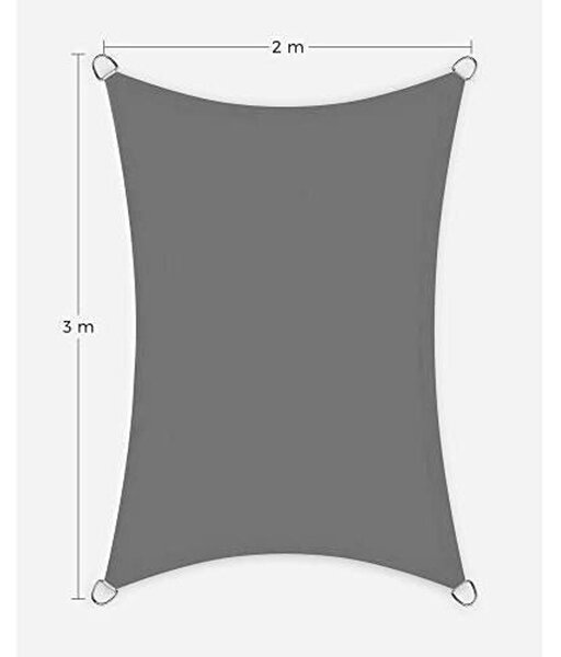 Napvitorla 2x3 m füstszürke