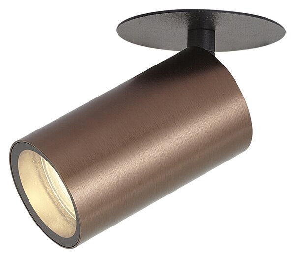 Modern süllyesztett spotlámpa sötét bronz GU10 50mm IP44 - Chels