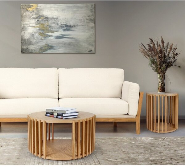 Drum tölgyfa dohányzóasztal, ø 83 cm - Woodman