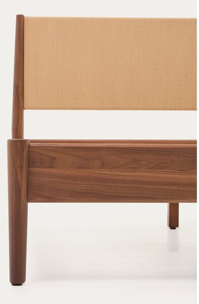 Sötétbarna franciaágy ágyráccsal 160x200 cm Elan – Kave Home