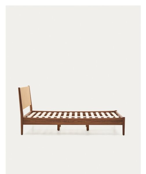 Sötétbarna franciaágy ágyráccsal 160x200 cm Elan – Kave Home