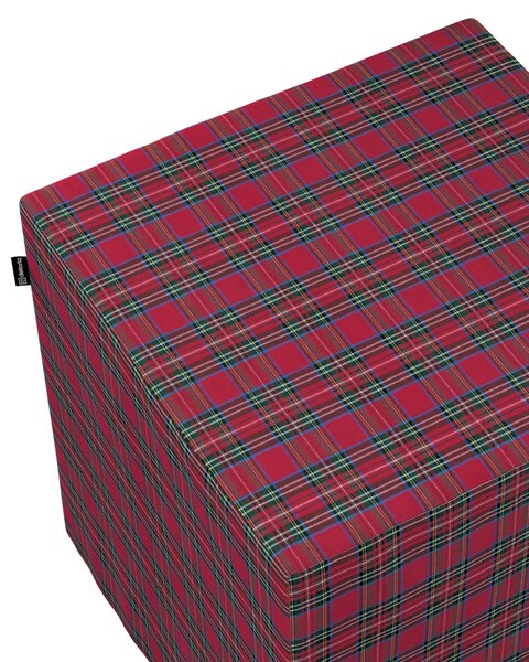 Huzat puffhoz termék színe piros szövet mintás
