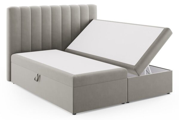 Szürke boxspring ágy tárolóhellyel 180x200 cm Gina – Milo Casa