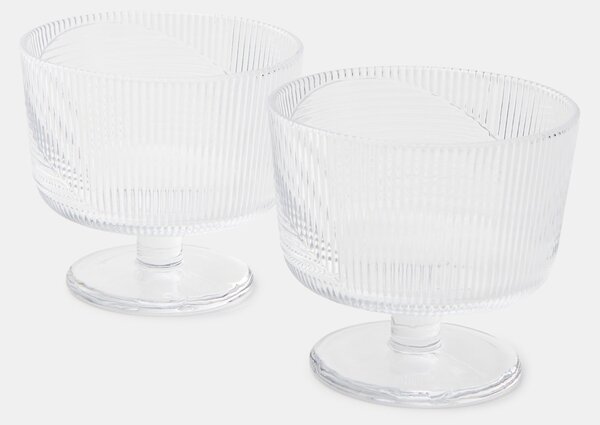 Sinsay - Bordázott fagylaltos pohár készlet 2 pack - fehér