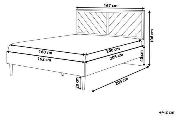 Ágy LED világítással MIALET 160 x 200 cm Sötétbarna