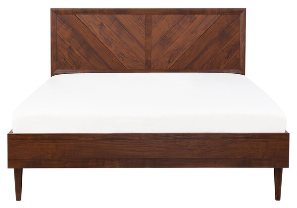 Ágy LED világítással MIALET 160 x 200 cm Sötétbarna