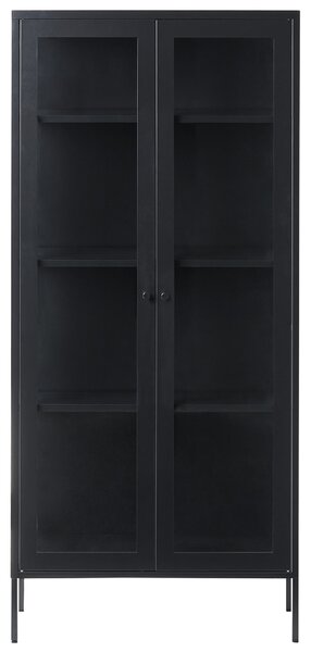 Üveges vitrin HARTY Fém 80 cm Fekete
