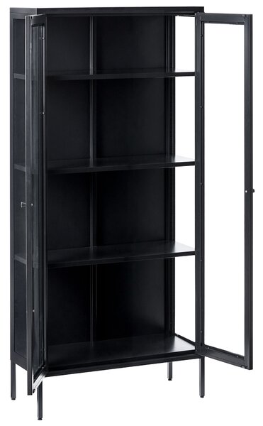 Üveges vitrin HARTY Fém 80 cm Fekete