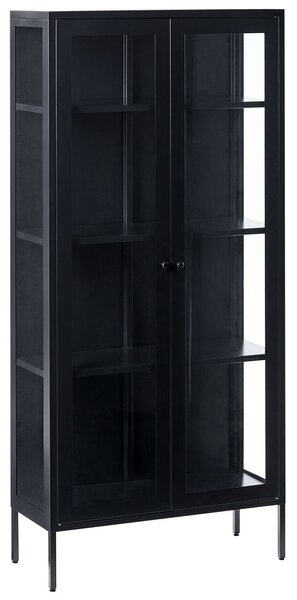 Üveges vitrin HARTY Fém 80 cm Fekete