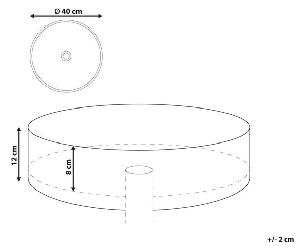 Pultra helyezhető mosdókagyló TEBAR Arany ⌀ 40 cm Kerámia
