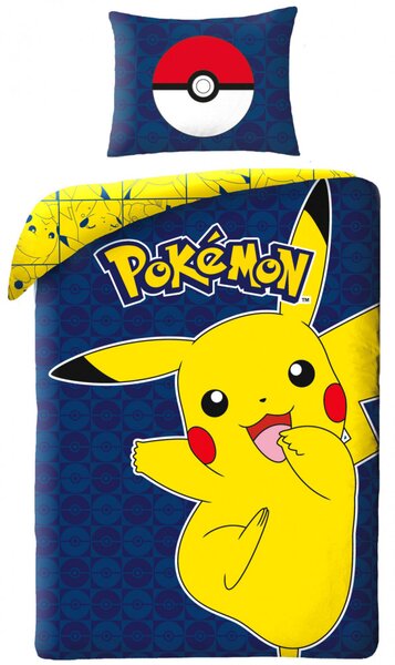 Pokémon Joyful Pikachu ágyneműhuzat 140×200cm, 70×90 cm