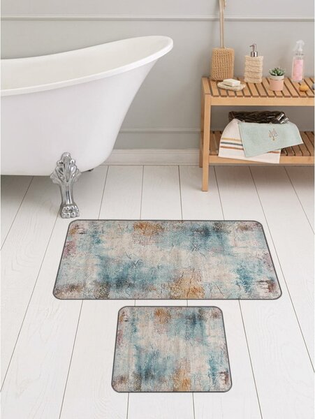 Kék-szürke fürdőszobai kilépő szett 2 db-os 60x100 cm – Mila Home