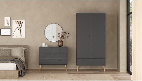 Antracitszürke ruhásszekrény 99x200 cm Bodo – Tvilum