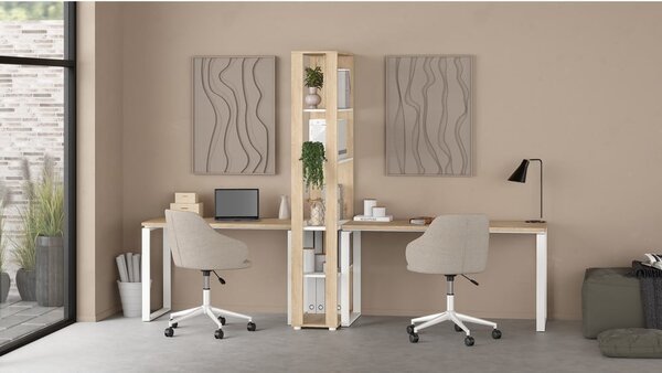 Íróasztal tölgyfa dekoros asztallappal 60x150 cm Sign – Tvilum