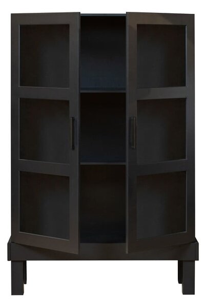 Fekete borovi fenyő tálalószekrény 107x160 cm Bonk – Basiclabel