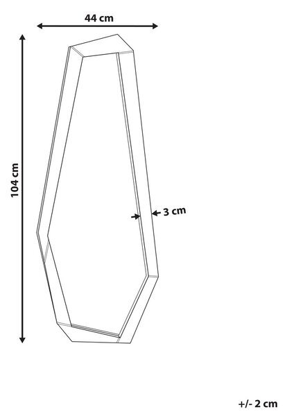 Falitükör CHANU 44 cm 104 cm Világosbarna