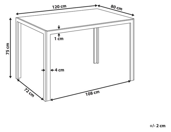 Étkezőasztal LAVOS Fekete 120 cm 80 cm Edzett üveg
