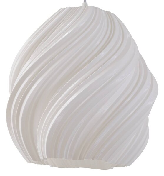 Lindby Nuvia függő világítás, Ø 30 cm, fehér, 3D nyomtatás, dimmelhető, Fehér / opál, Nappali / Étkező, Modern
